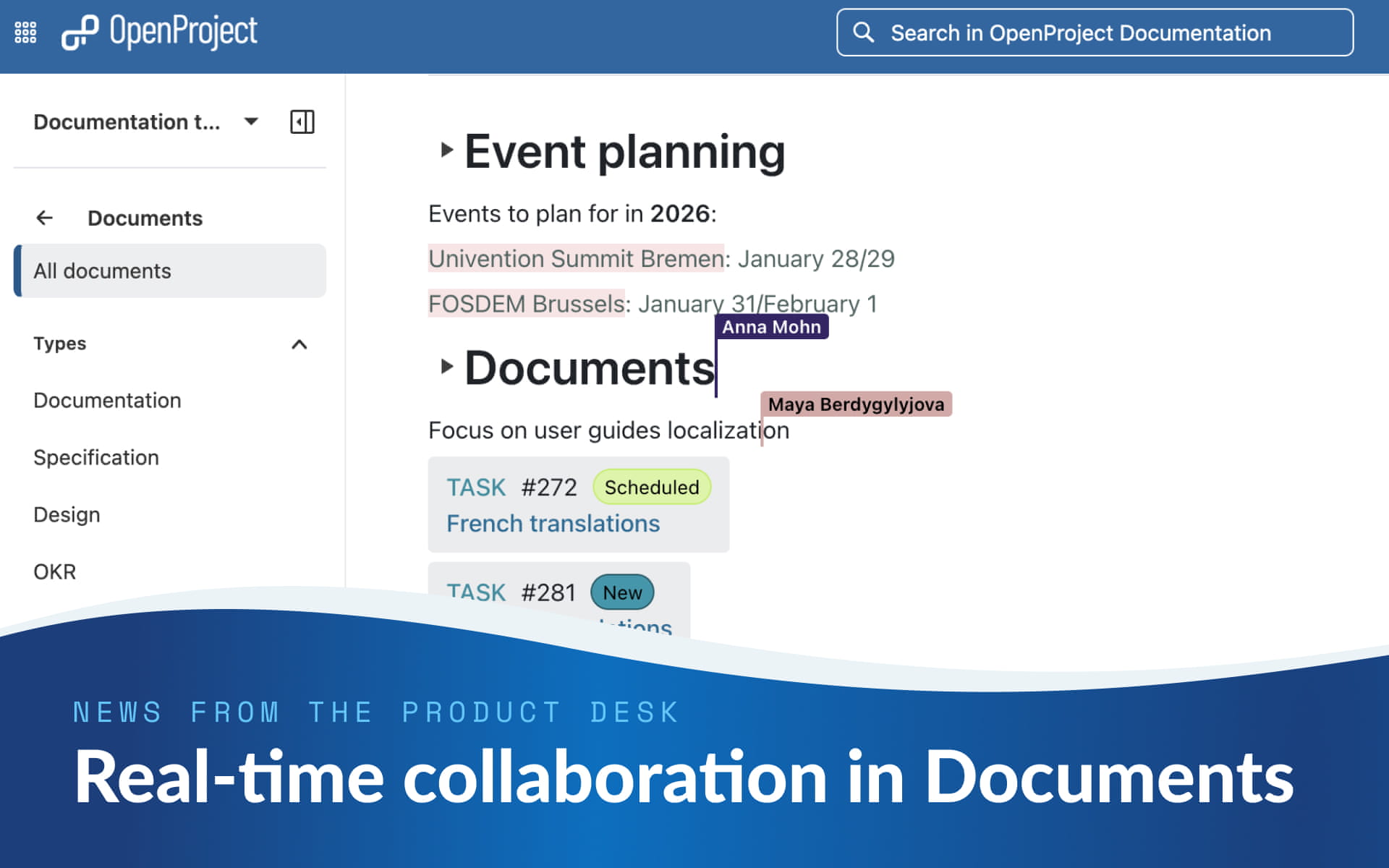 Noticias desde el equipo de producción: colaboración en tiempo real en documentos