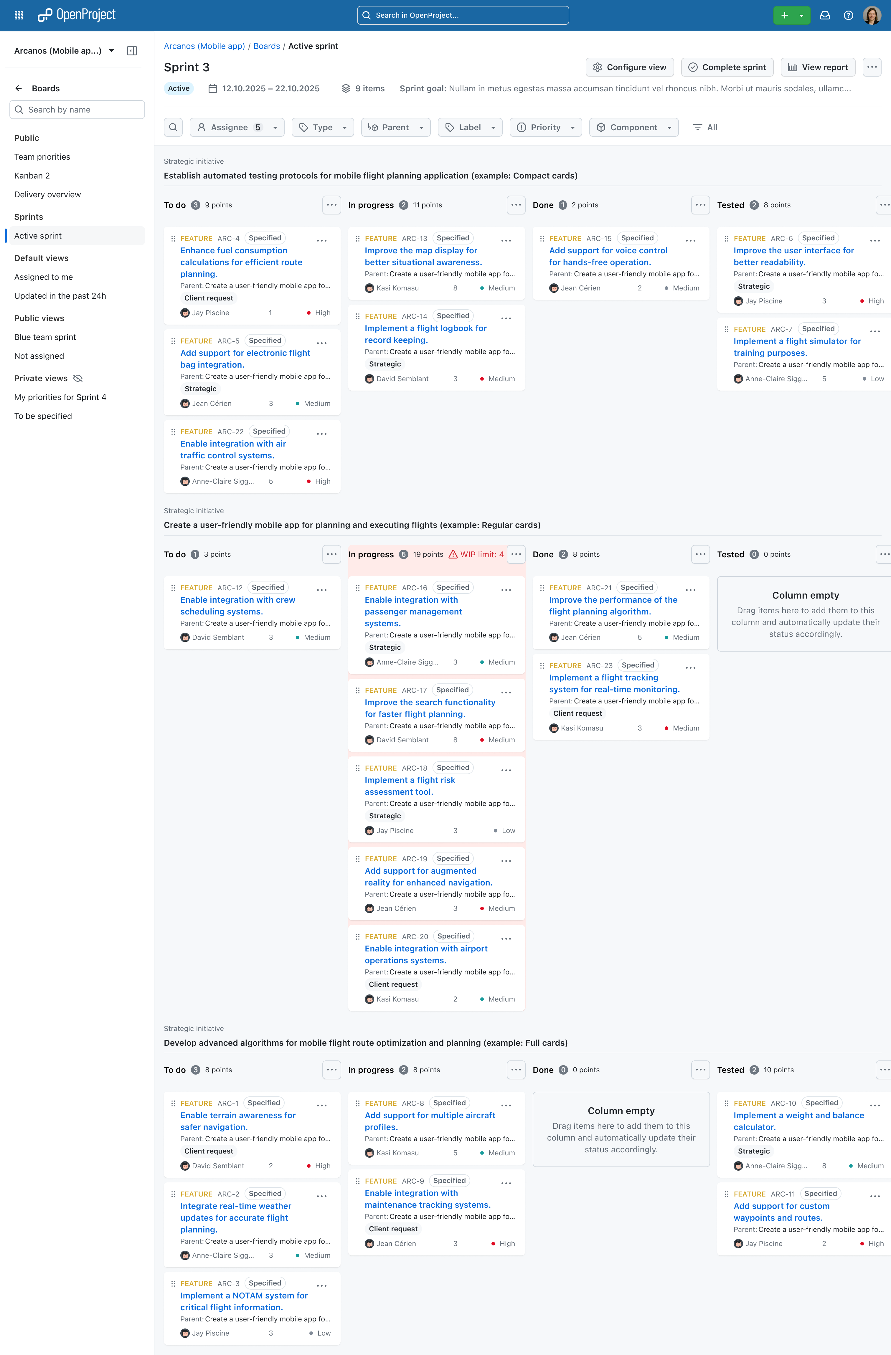 Preview: Work in progress limits in OpenProject