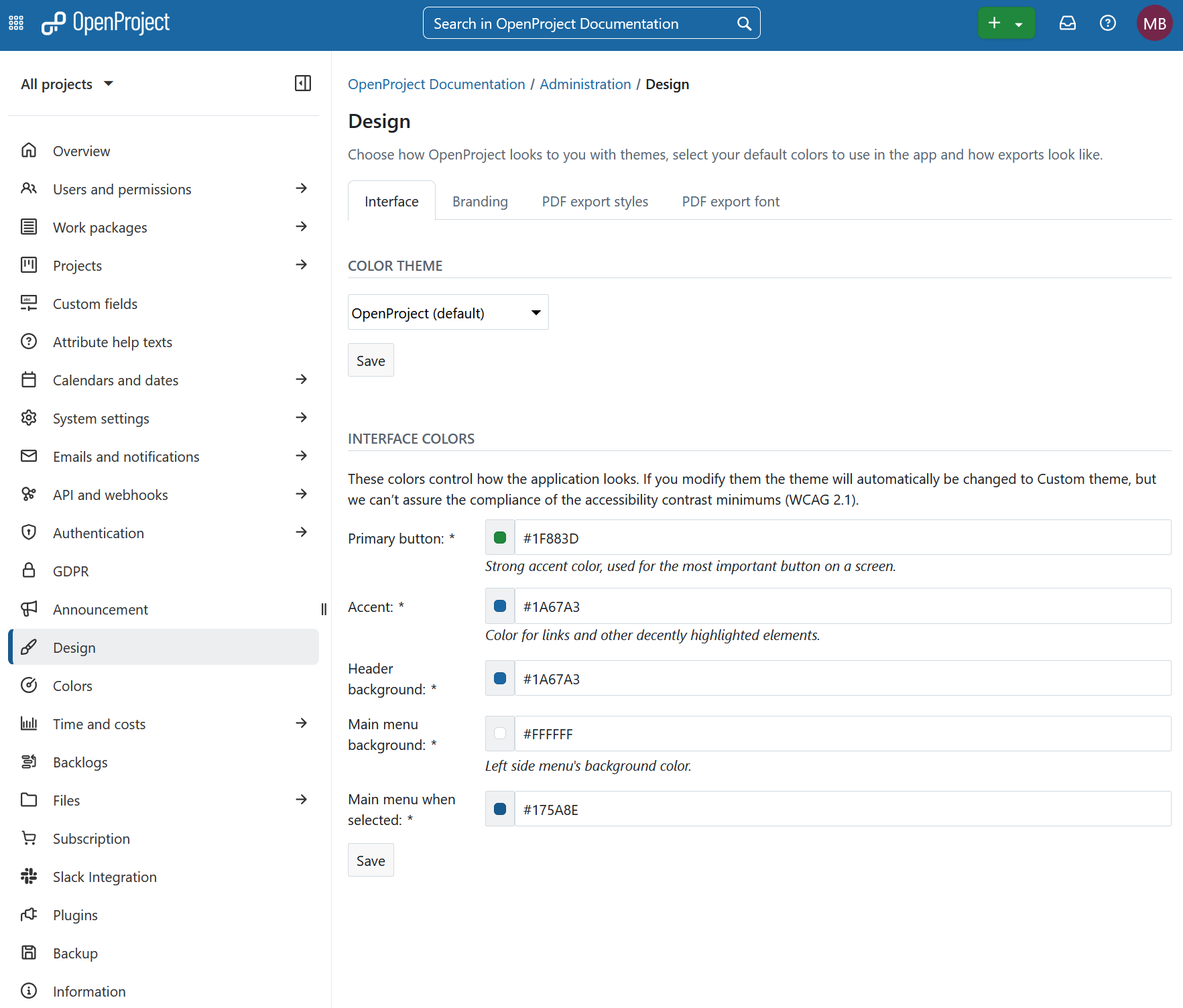 Tema personalizado de ejemplo