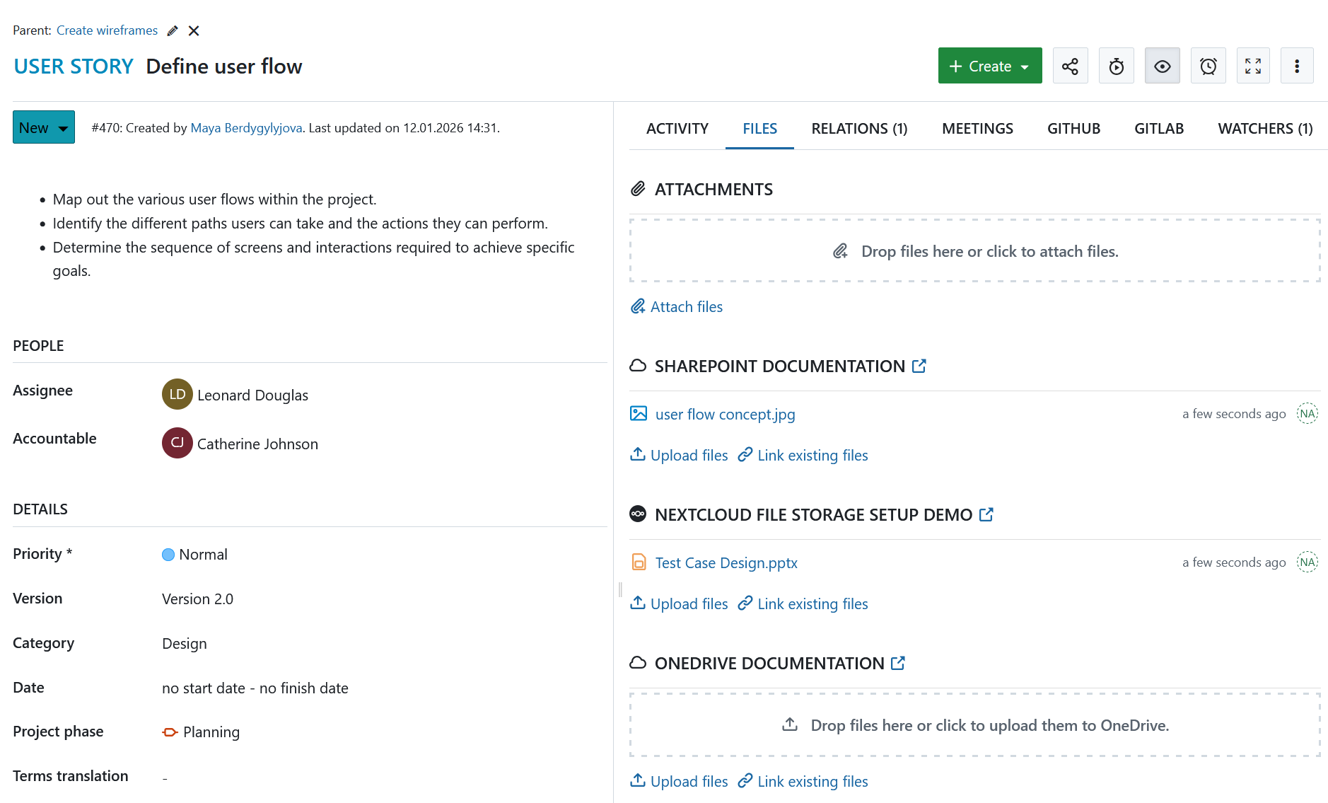 Integraciones de OpenProject Nextcloud y OneDrive/SharePoint