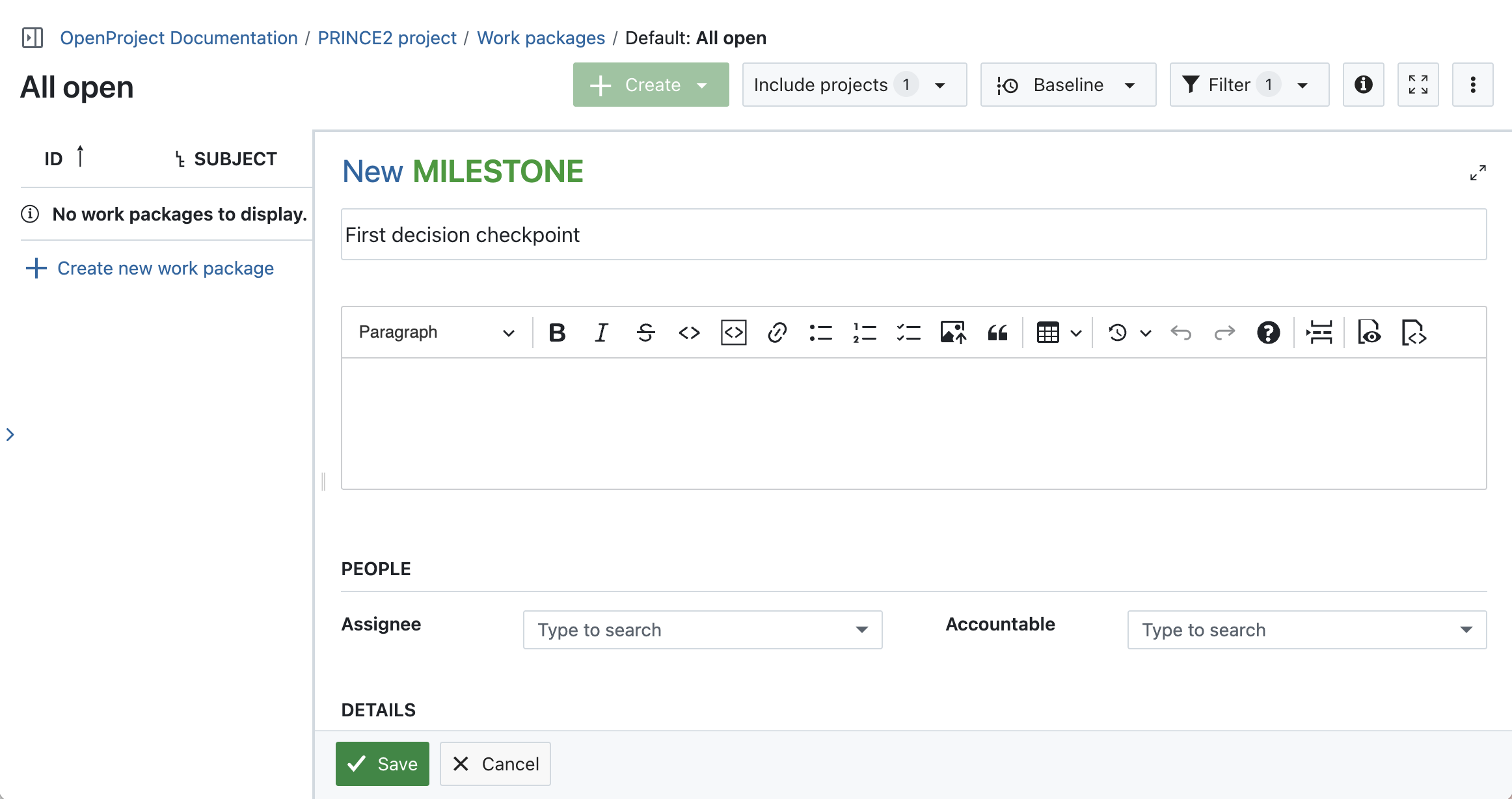 Siga el proceso PRINCE2 con OpenProject: dirigir un proyecto creando puntos de control de decisión (Hitos)