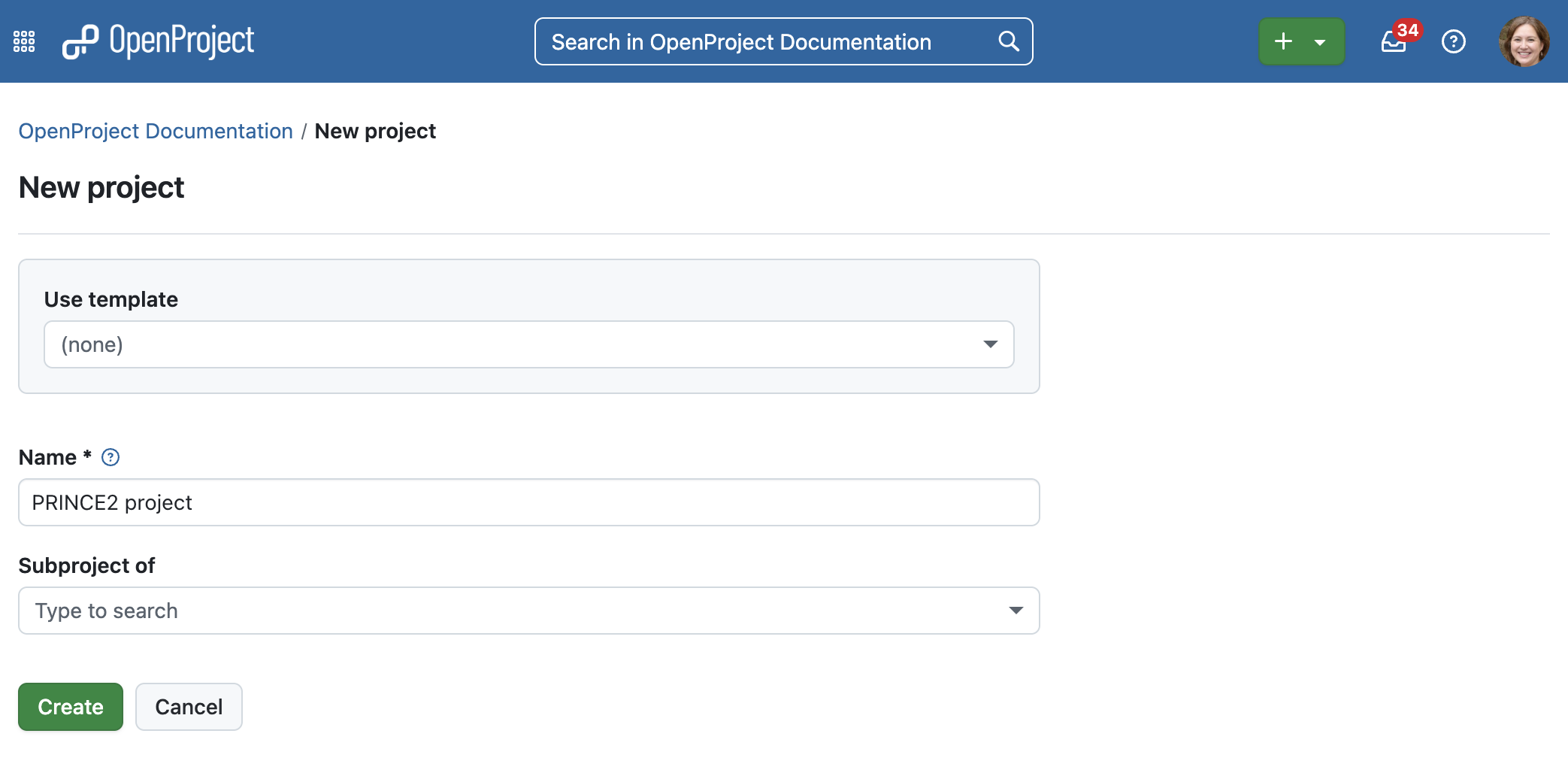 Siga el proceso PRINCE2 con OpenProjects: poner en marcha un proyecto creando uno nuevo