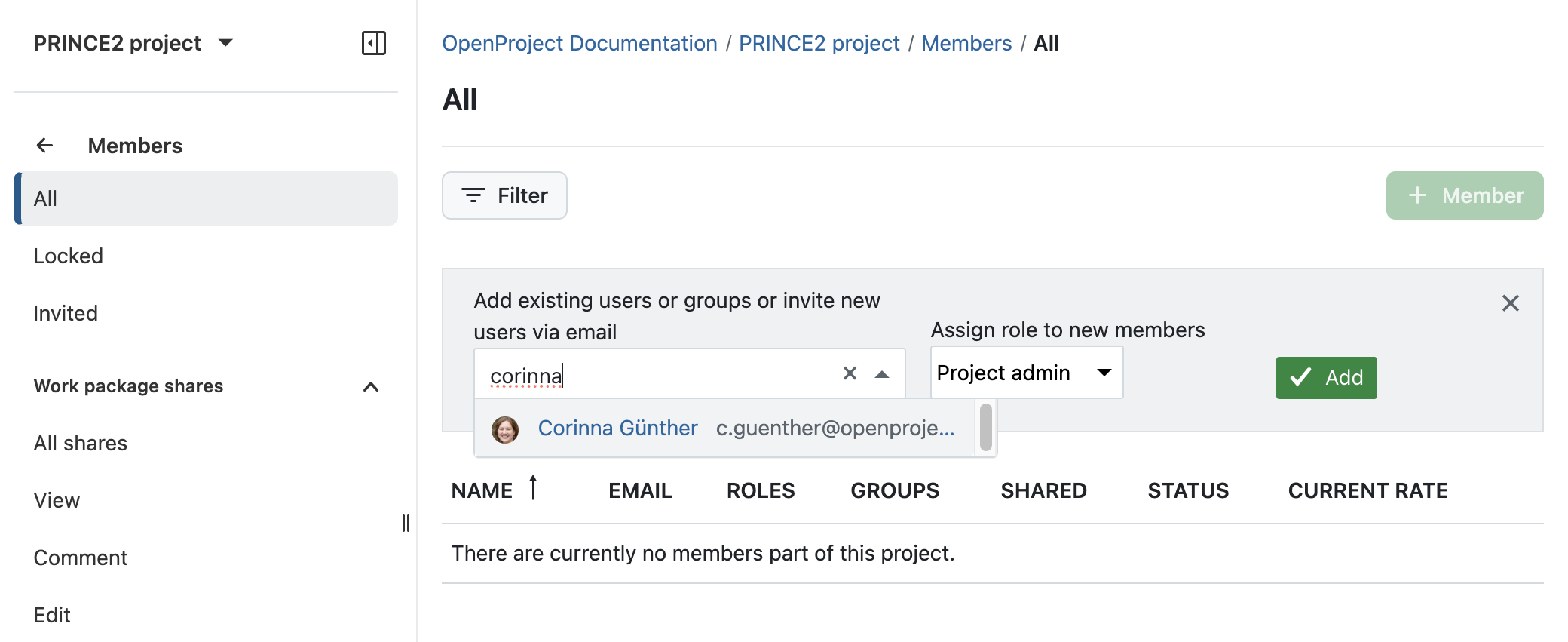 Siga el proceso PRINCE2 con OpenProject: poner en marcha un proyecto añadiendo miembros a su proyecto