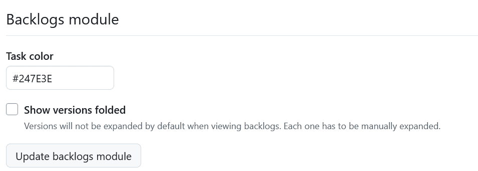 Backlogs settings under Interface settings in OpenProject account settings