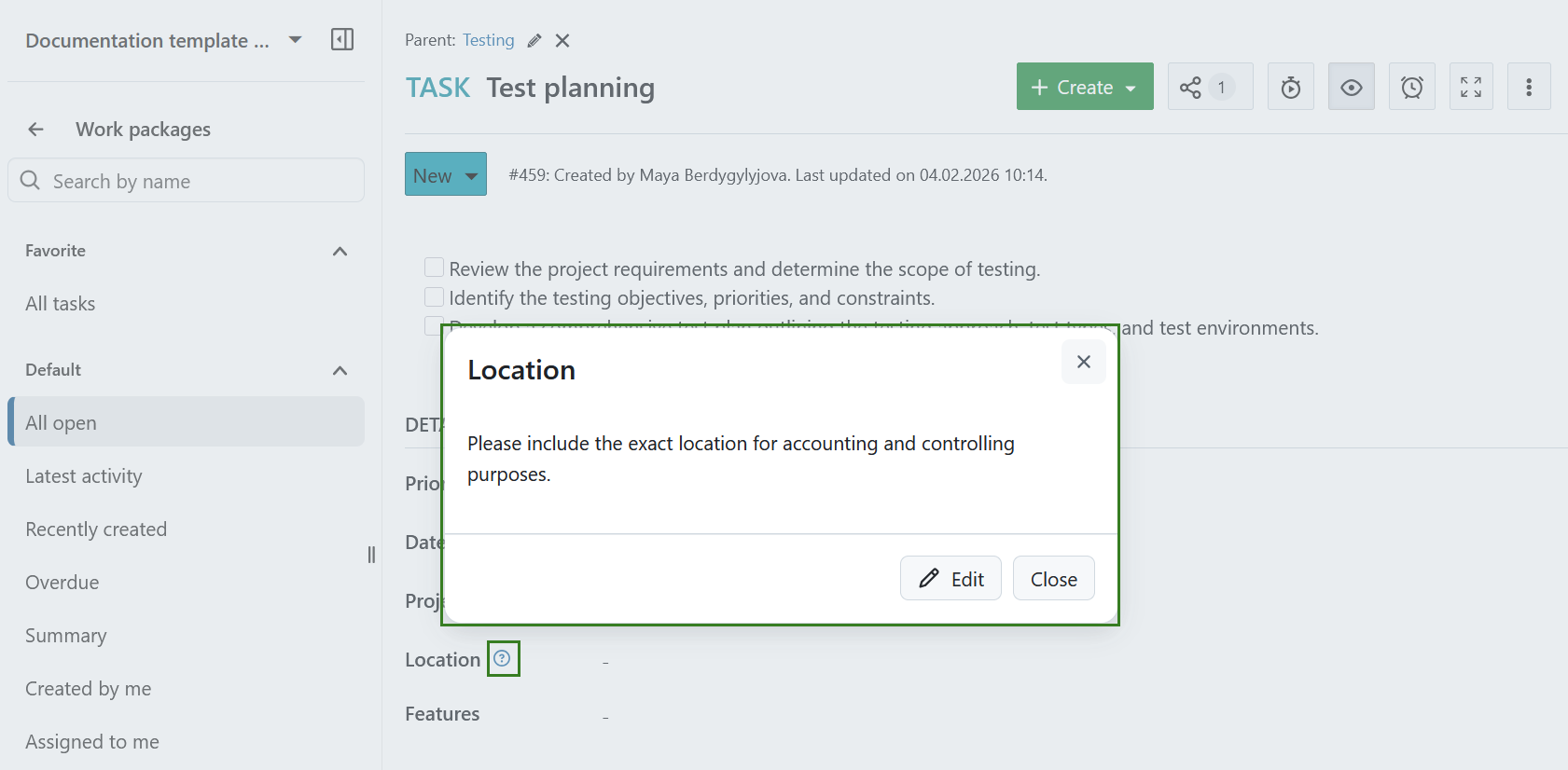 Attribute help text description example