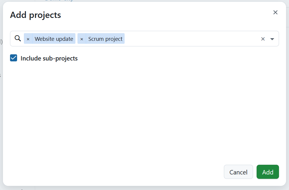 New custom field add to project search