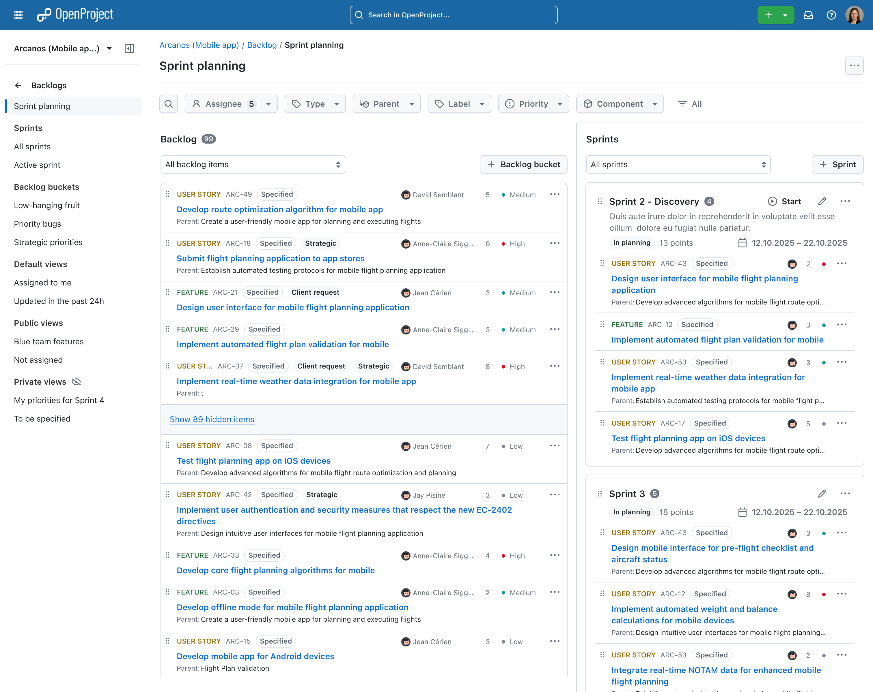 Preview: Sprint planning with OpenProject